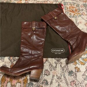 Coach Women's burgundy Heeled Boots